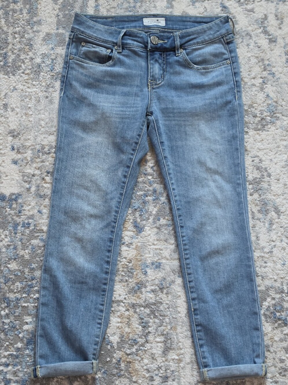 Bootlegger Skinny Jeans in Light Blue Wash